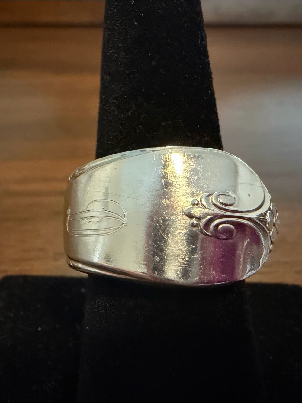 D Engraved Spoon Ring